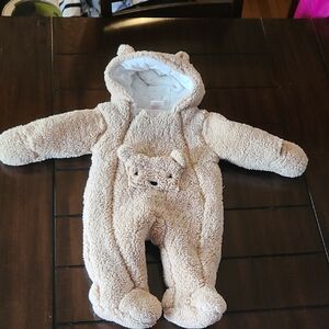First Wish Tan Bear Footie Onesie
